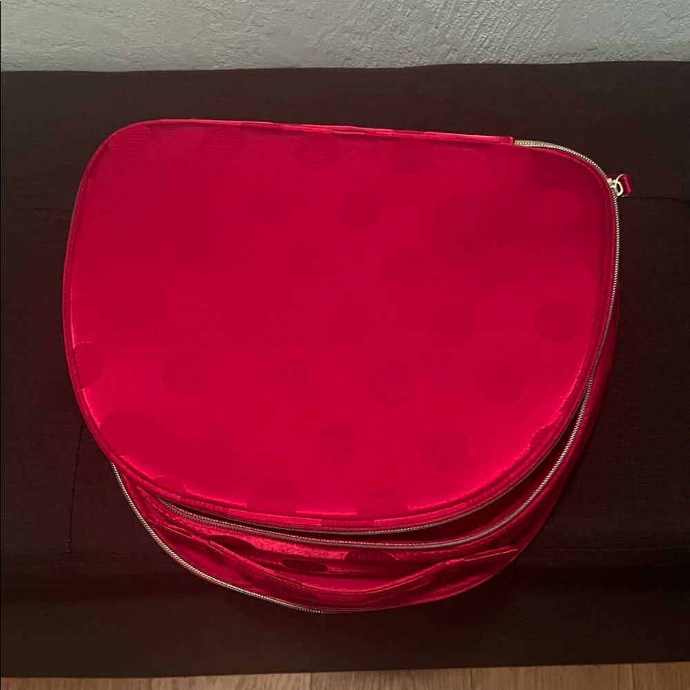 #0999+ Elegant Red Polka Dot Women's Makeup Bag - Picture 4 of 8